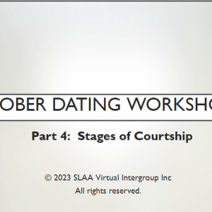 Part 4 SLAAvirtual Sober Dating Workshop: Building Romantic Relationships